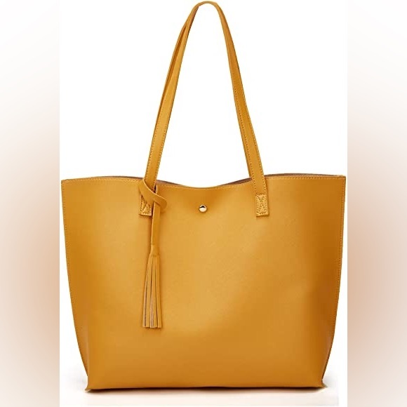 MANGOO SOFT FAUX LEATHER TOTE SHOULDER BAG - Picture 5 of 6